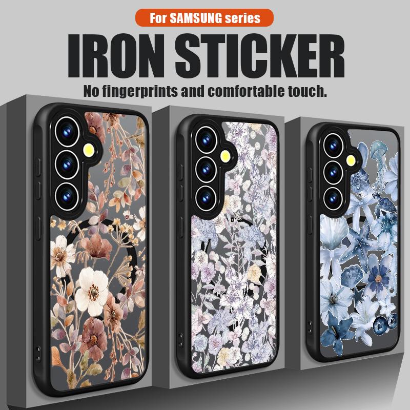 For Samsung S26 Ultra Case Vintage Floral Pattern Case Magnetic For Magsafe Rugged Bumper Cover For Galaxy S25 Edge S24 Plus S23 FE S22
