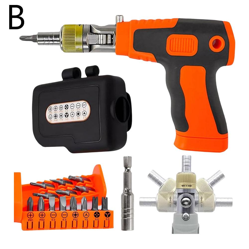 

Многофункциональная отвертка-трещотка с держателем бит, с трещоткой и двухсторонней отверткой, двухголовочная мини-отвертка, выдвижная оранжевый