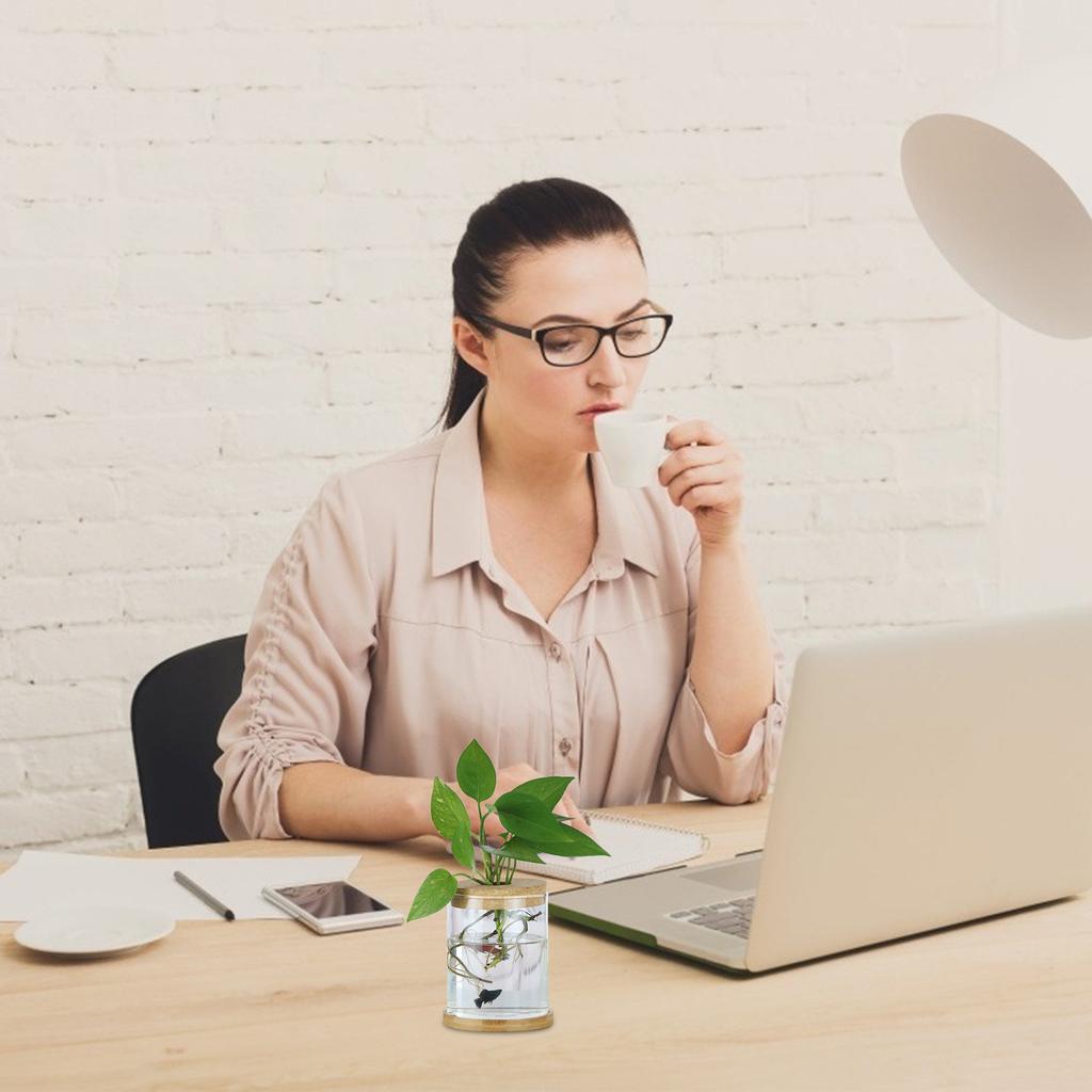 4 Stück Hydroponik-Vase Holzdeckel Hohl Design Pflanzenbelüftungsabdeckung Glas-Pflanzengefäß-Deckel Büro Schreibtisch Bücherregal Dekor