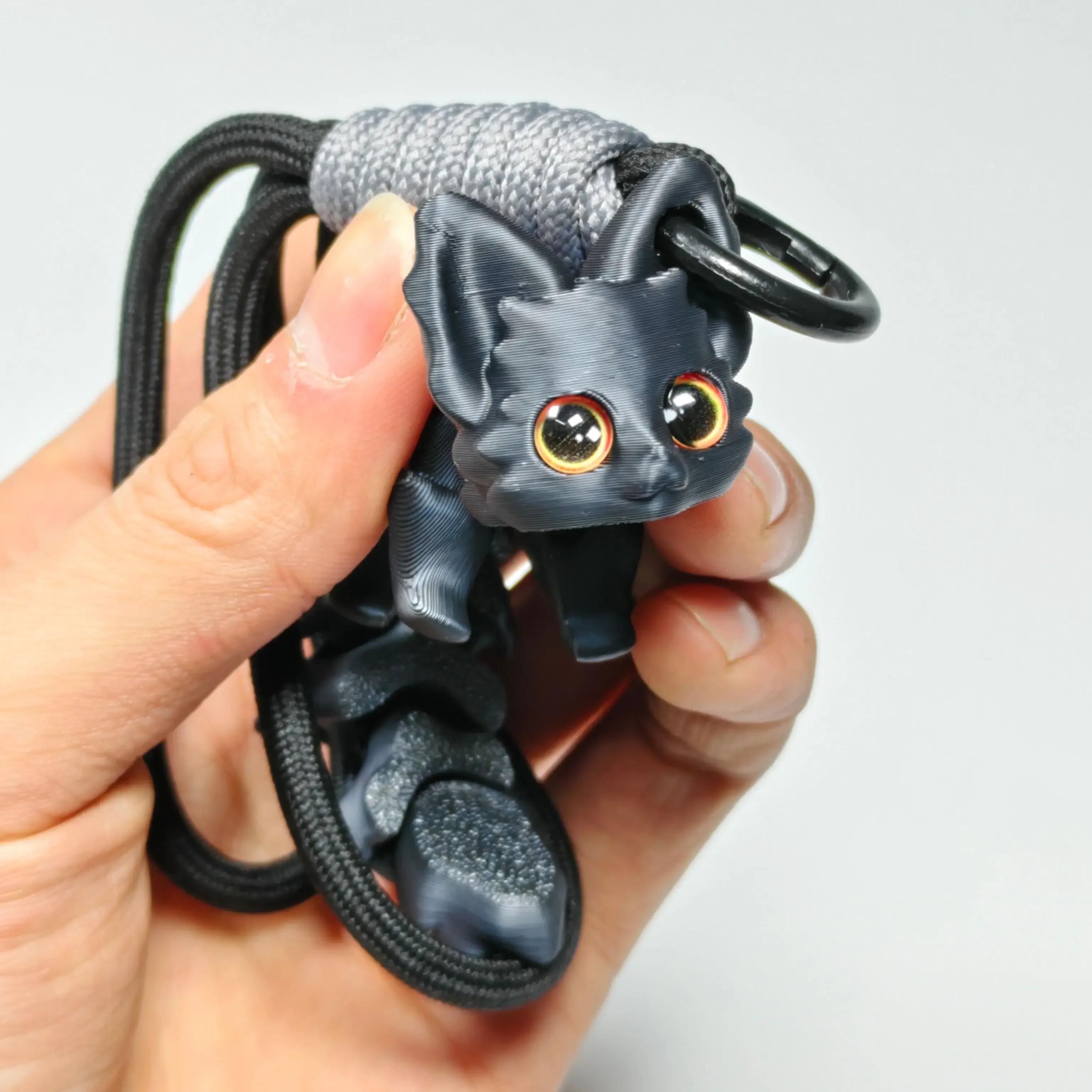 

3D Printed Cute Fox Ornament Model with Multiple Joints Movable Beautiful Eyes Hanging Rope Home Decoration Accessories Gifts 12cm