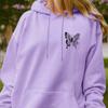 Oversized Asymmetrical Butterfly Floral Hoodie Casual Wear Unisex Loose Fit Long Sleeve