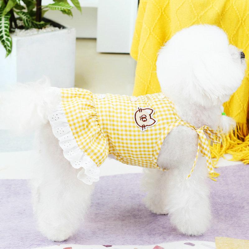 Cute Pet Suspenders Dress Dog Clothes Summer Plaid Dog Shirt Dresses Puppy Cat Clothing Sling Skirt for Little Dogs Chihuahua