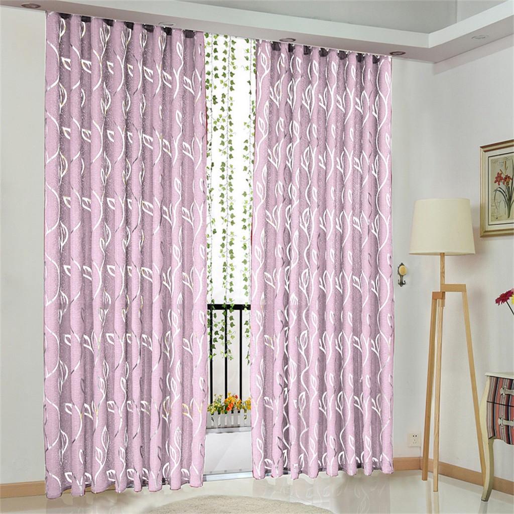 1 PCS Jacquard Leaf Designer Polyester Fiber Window Screen Floor Window Screen Curtain For Kitchen Bedroom Home Decoration