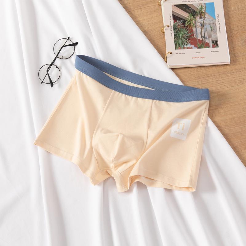 

Мужские модные боксеры-брифы из чистого хлопка – Молодежные летние шорты с принтом XL (115-135 lbs) покинуть белый