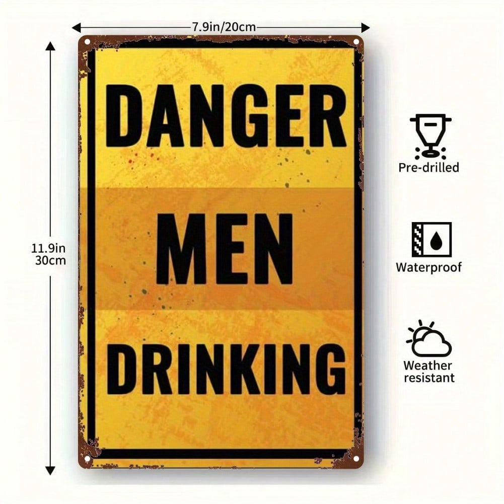 Funny Drinking Warning Metal Tin Sign Man Cave Garage Pub Wall Art 8x12 Inch