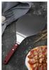 Large Round Stainless Steel Pizza Peel with Wooden Handle - Cake Transfer Tool & Baking Board
