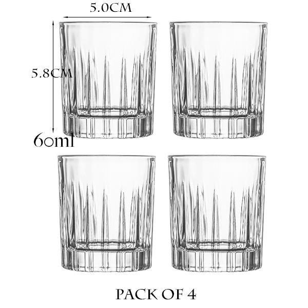 50ml Shot Glass Carved Patterns Vodka Glass Whiskey Shot Glass