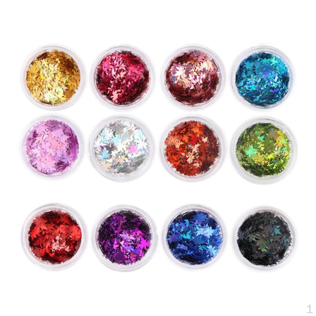 

1 украшение для ногтей с блестками и хлопьями, блестящая пайетка Leaves