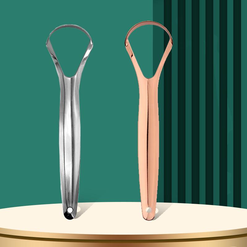 Stainless Steel Tongue Scraper Cleaner Open Style Fresh Breath Coated Oral Hygiene Cleaning Tool for Bad Breath