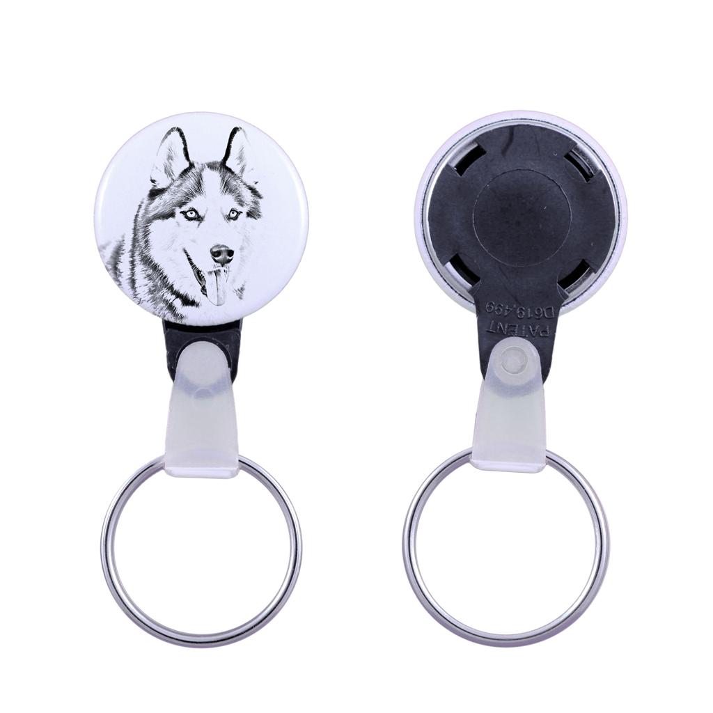 Siberian Husky, Chukcha - nøkkelring med hundeportrett, anheng med merkets egen Art-Dog-grafikk