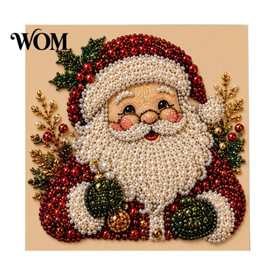 Sprankelende Parelkunstbenodigdheden DIY Kerst Kunstverfset, Kralen Knutselen voor Attente Vakantiegeschenken Liefhebbers Volwassenen, Beginners, Schattige Kerstman