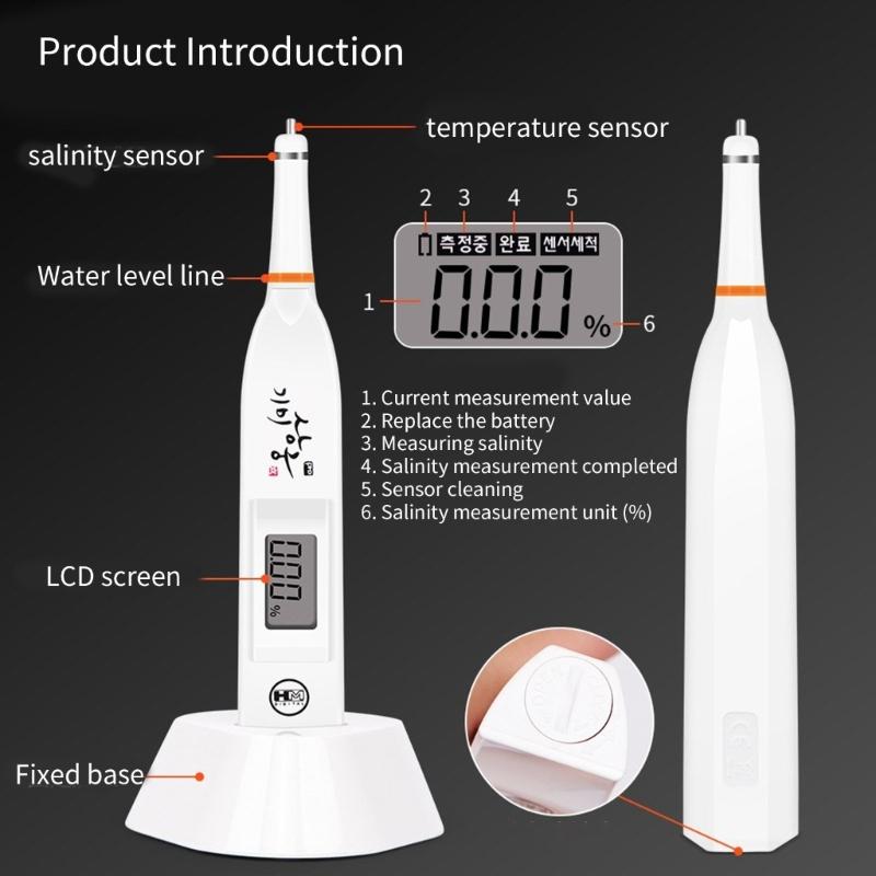 Salinity Meter Tester or Food Highs Accuracy Salts Accuracy Concentration Measuring Salinometer Digital Salinity Tester