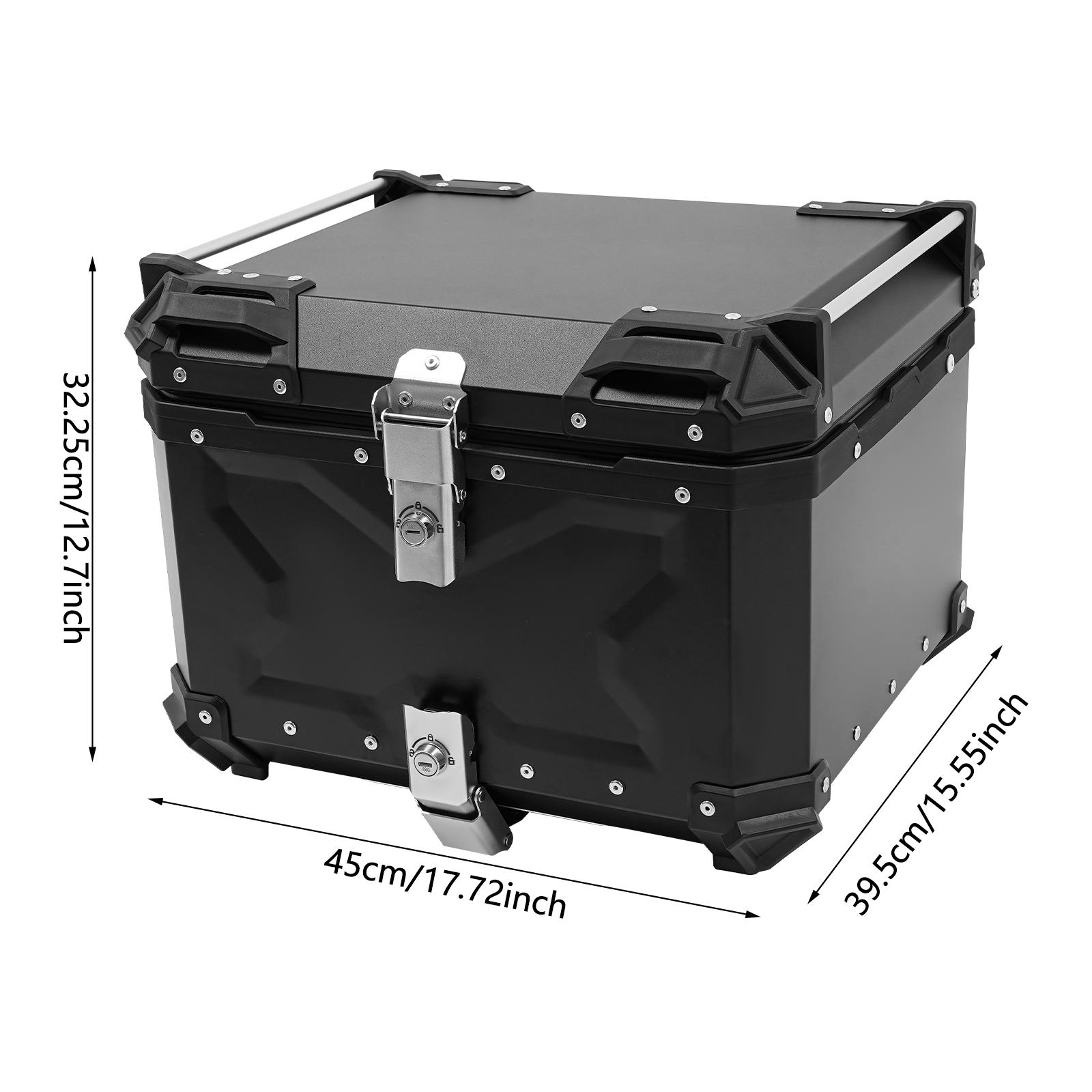 Motorcycle Top Case, 55L/14.35Gal Waterproof Motorbike Tail Box, Motorcycles Tail Storage Case w/ Safety Lock