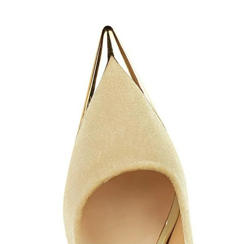 Women High Heels Temperament Pointed High Heels Single Shoes Velvet Stiletto Heels Wedding Bride Shoes Women Banquet Party Shoes