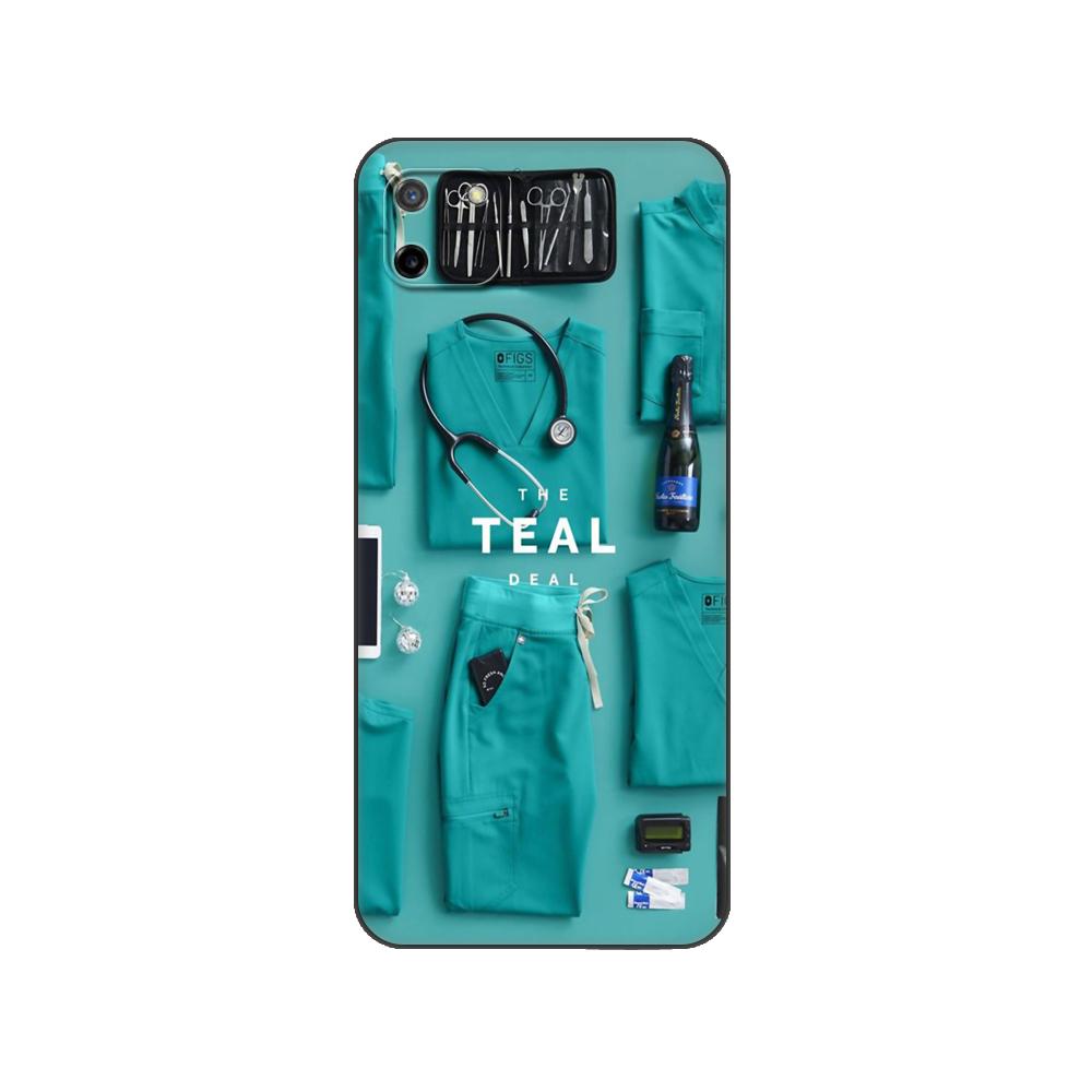 Schwarze TPU-Hülle für OPPO Realme C11 2020 2021 C20 C21 C21Y C25Y Rückseite Krankenschwester Medizinisch Medizin