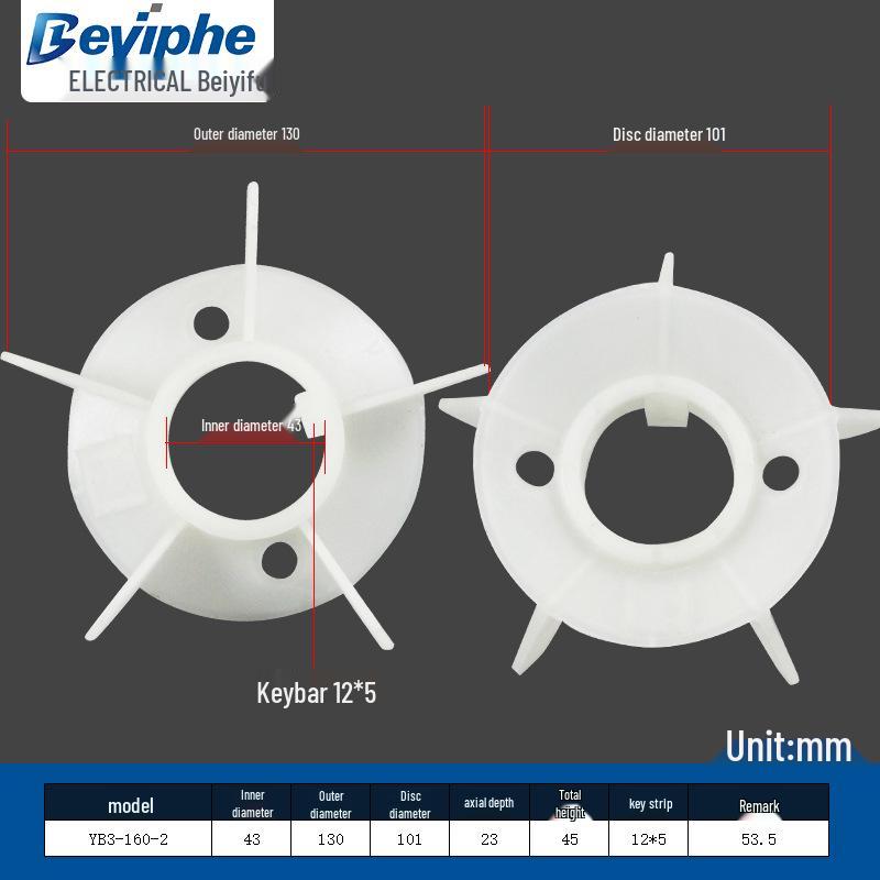 High-Temperature Resistant Y3/YX3 Plastic Cooling Fan Blade 0.55-160KW Energy Saving, New YE3.