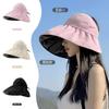 Vinyl Sunscreen Sun Hat Women's Versatile Large Brim Sun Hat Outdoor Portable Empty Top UV Sun Hat Summer