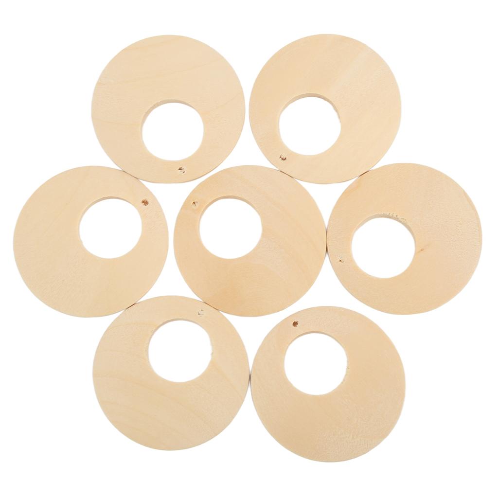 50pcs Wood Earring Blanks Hollow Round DIY Making Easy Coloring Wear Resistant Light Weight Jewelry
