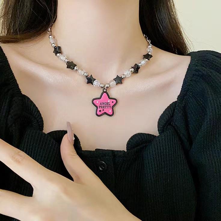 Dopamine Girl: Sweet & Versatile Beaded Necklace - Trendy, Luxurious Clavicle Chain for Women
