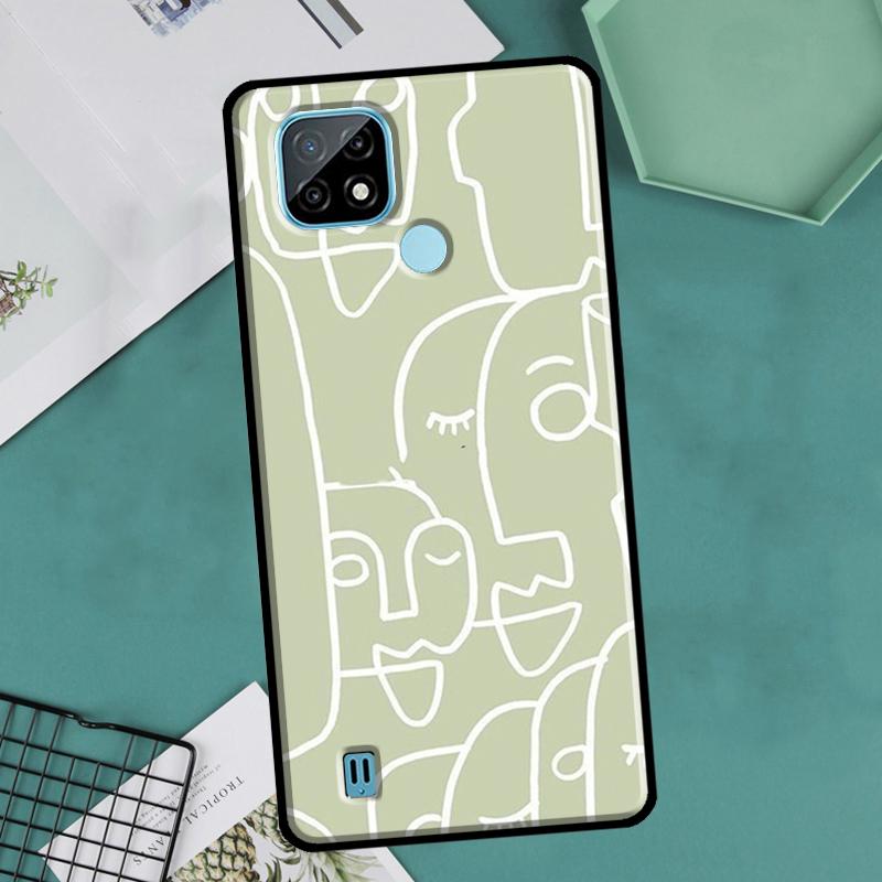 Matcha Sage Green Love Heart For OnePlus 10 Pro 9 Pro 8T 9R Nord2 Case For Realme 9 8 Pro 8i 9i C35 GT Neo 2 3 Master