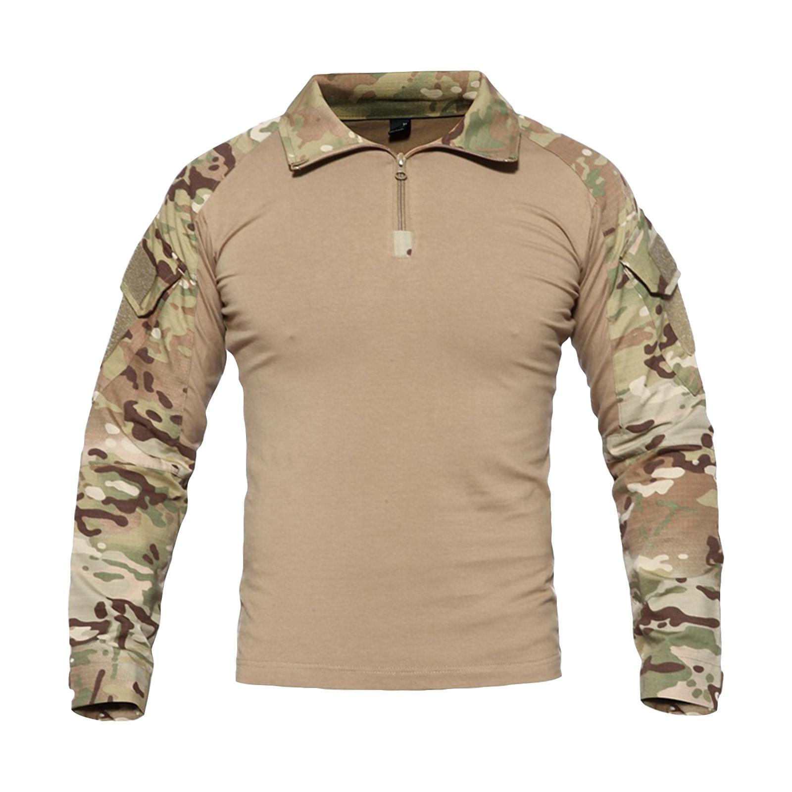 

Мужской камуфляжный топ с лацканами на молнии, свободный, с длинным рукавом, мужской повседневный модный топ с длинным рукавом XXL