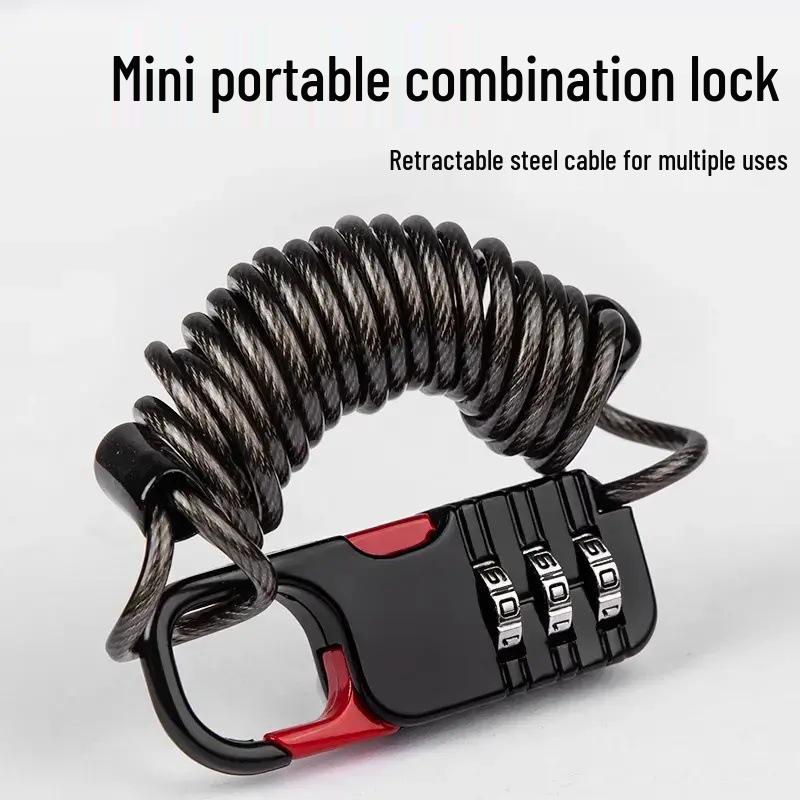 

Steel Cable Combination Padlock, Outdoor Electric Vehicle/Bicycle/Helmet Lock, Free Shipping