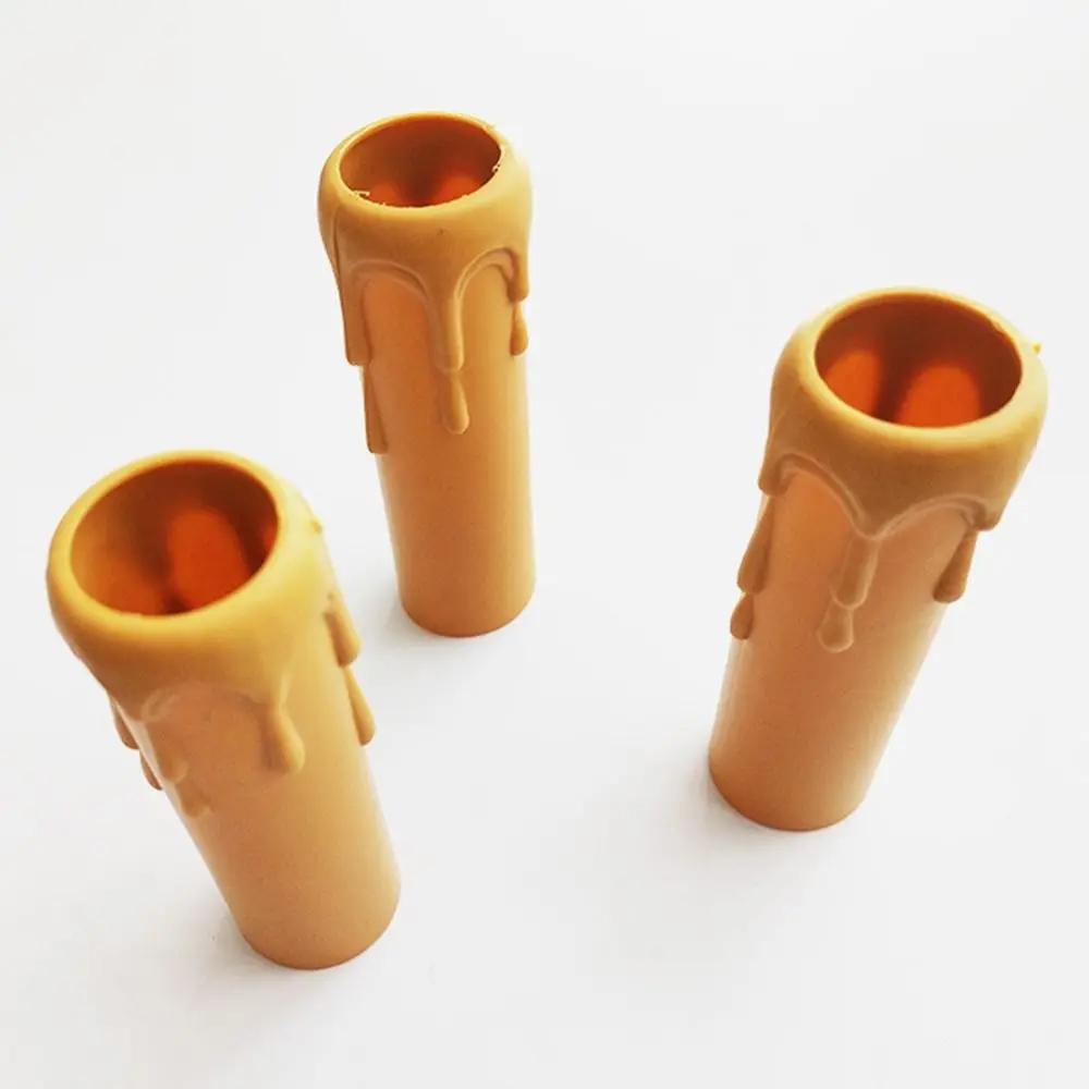 10pcs Black White Yellow Plastic Lighting Accessories Bulb Base Candle Lamp Holder Candle Lamp Base Sleeve Candle Bulb