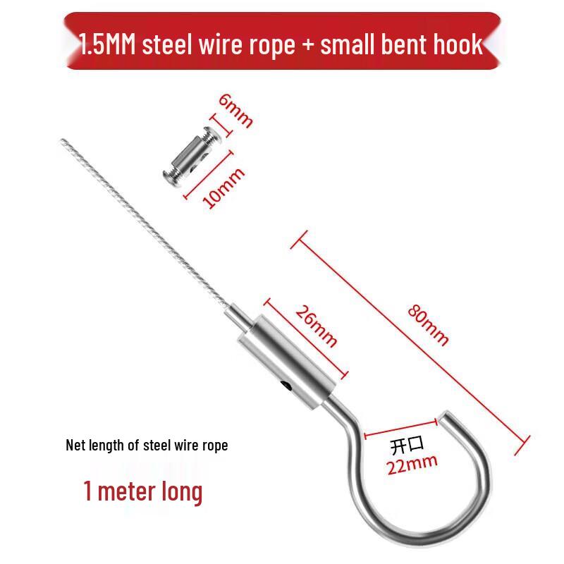 YISHUXIANG 304 Stainless Steel Adjustable Hanging Hook & 1.5mm Wire Rope Kit