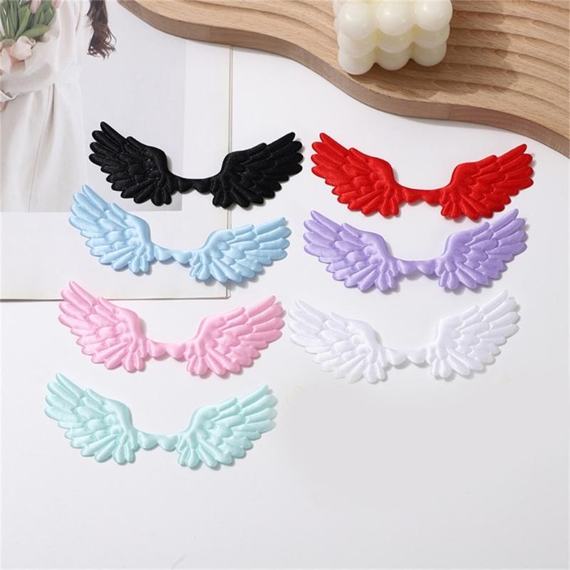 10Pcs Fabric Wing Charm Embossed Fabric Wing Appliques For Handmade Art Craft Home Decoration Clothing Sewing Craft