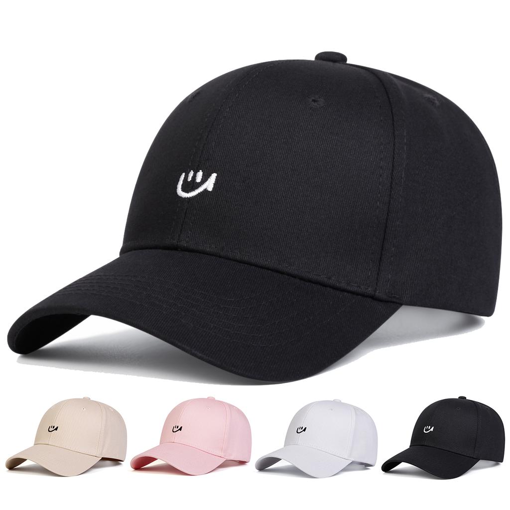 1Piece Unisex Smiling Face Embroidered Stitching Baseball Cap Outdoor Adjustable Sunscreen Leisure Hat Spring Autumn Travel Vacation