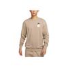 Nike Logo Print Crew Neck Sweatshirt Men Tops Khaki HJ0836-247