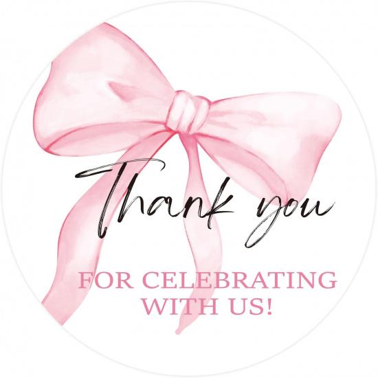 Whaline 100Pcs Baby Shower Clothes Thank You Stickers 2 Inch Cute Blue Clothes Round Adhesive Label Decals for Boy Birthday Party Decorations