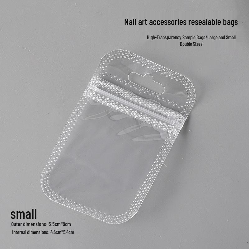 Clear Reclosable Jewelry & Nail Art Plastic Pouch with Double-Sided Seal