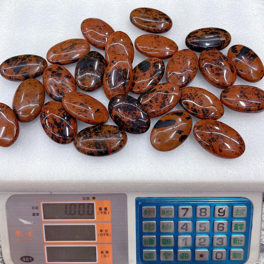 New Arrived High Quality Mahogany Obsidian Palm Healing Stone Crystal Crafts for Home Decoration