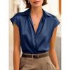 DICFY Women's Fashion Casual Summer Spring V-Neck Short Sleeve Blouses & Shirts