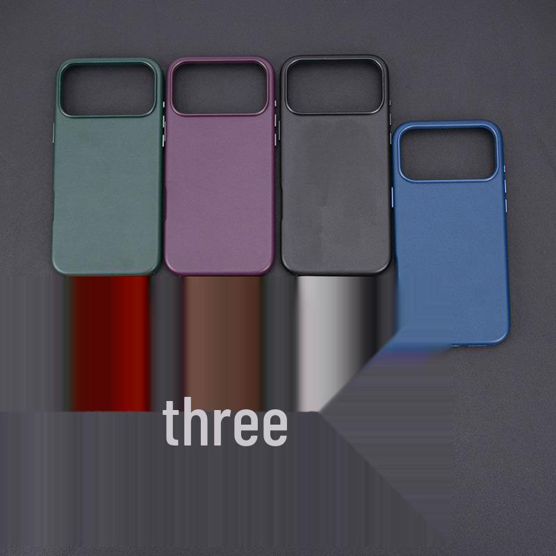 iPhone 17 Air Plain Leather Texture Magsafe Case Pro Max Magnetic Full Coverage Protective
