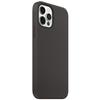 Coque Silicone Liquide - E.F.CONNECTION - pour iPhone 12 Pro - Antichoc - Anti-rayure - Noir