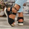 Fashion Wedge Sandals for Women Shoes Summer Open Toe Buckle Strap Beach Shoes for Women Sports Sandals Hollow Big Size 43 Women Sandals