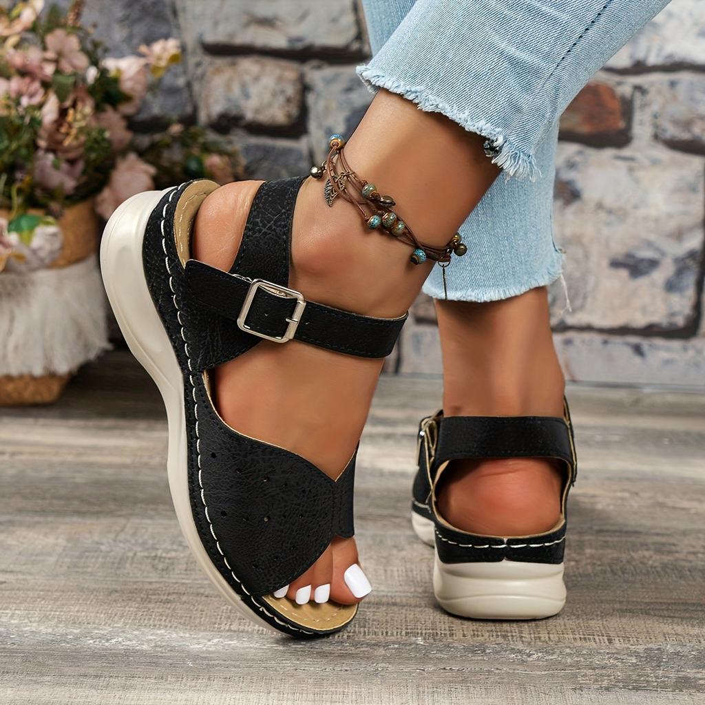 Fashion Wedge Sandals for Women Shoes Summer Open Toe Buckle Strap Beach Shoes for Women Sports Sandals Hollow Big Size 43 Women Sandals