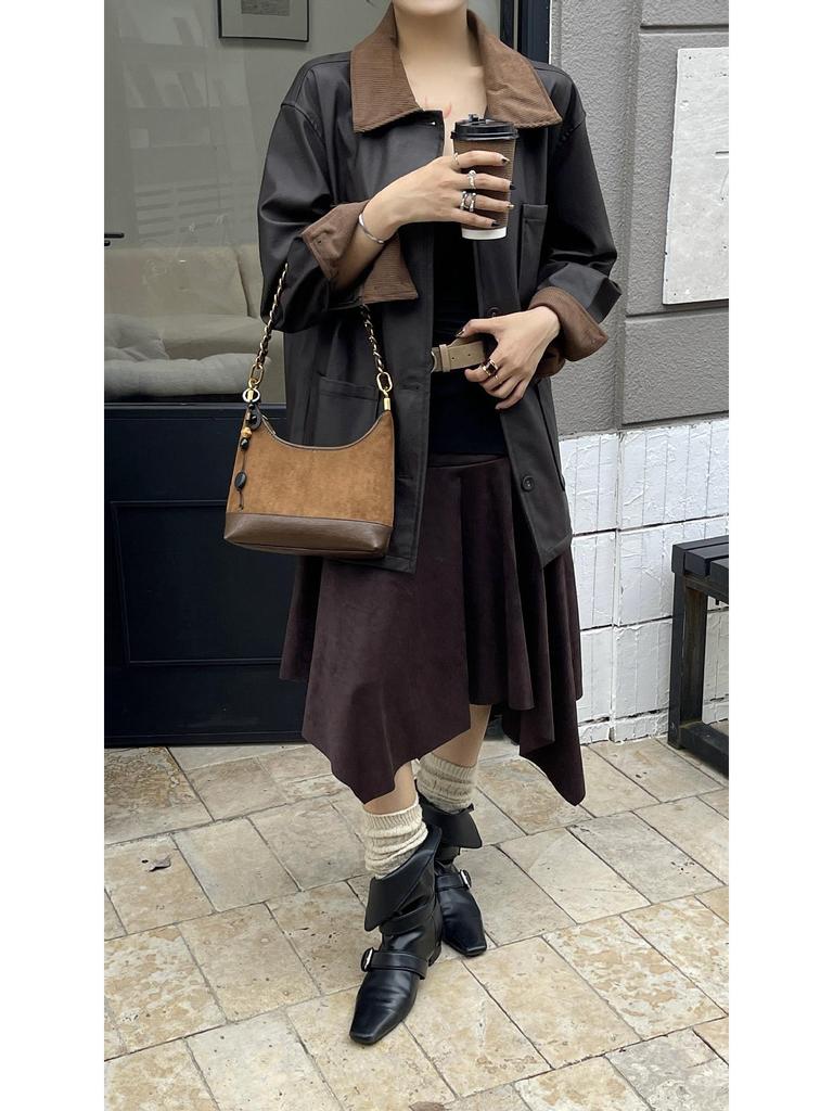 Autumn Luxury Versatile Women's Suede Chain Crossbody Handbag