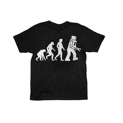 The Big Bang Theory of Robot Evolution T-shirt 100% Cotone Maglietta Uomo Top Sheldon Cooper Maglietta Grafica Nera
