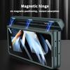 Supporto Magnetico Pieghevole Portapenne Cerniera Cover per Samsung Galaxy Z Fold 5 4 3 5G Cover Rigida in PC Pellicola in Vetro per Z Fold3 Fold4 Fold5