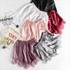 Spitzenbesatz Sicherheitsshorts Satin Lockere Kurze Hosen Mode Sommer Shorts