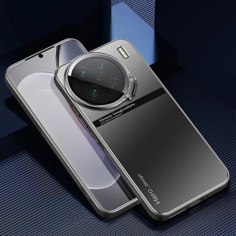 For Vivo X100 Ultra X100S Pro Metal Lens Camera Holder Cover for Vivo X100Ultra X100 S X 100 Pro Shockproof  Slim Matte Protection Kickstand Case