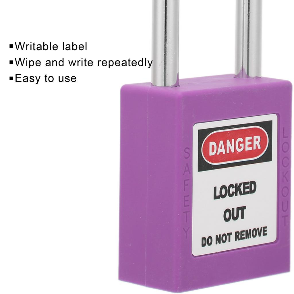 5Sets 38mm Padlock Lockout Tagout HardWearing with 10 Keys Writable Label for Machine Building Security(Green )