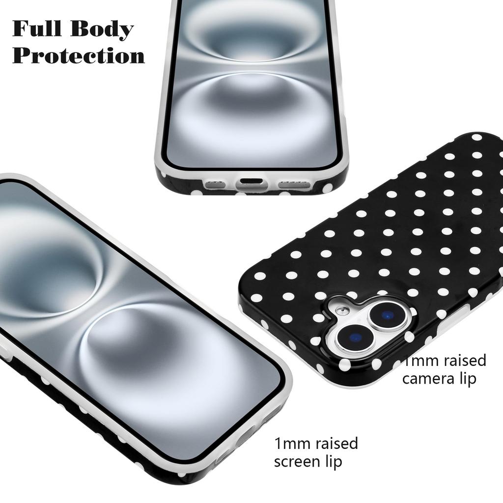 For iPhone 16 Plus Case Dot Design IMD TPU Phone Back Cover