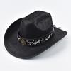 Faux Leather Cow Print Cowboy Hat Vintage Gentleman Cowgirl Jazz Hats for Men Women Sombrero Hombre
