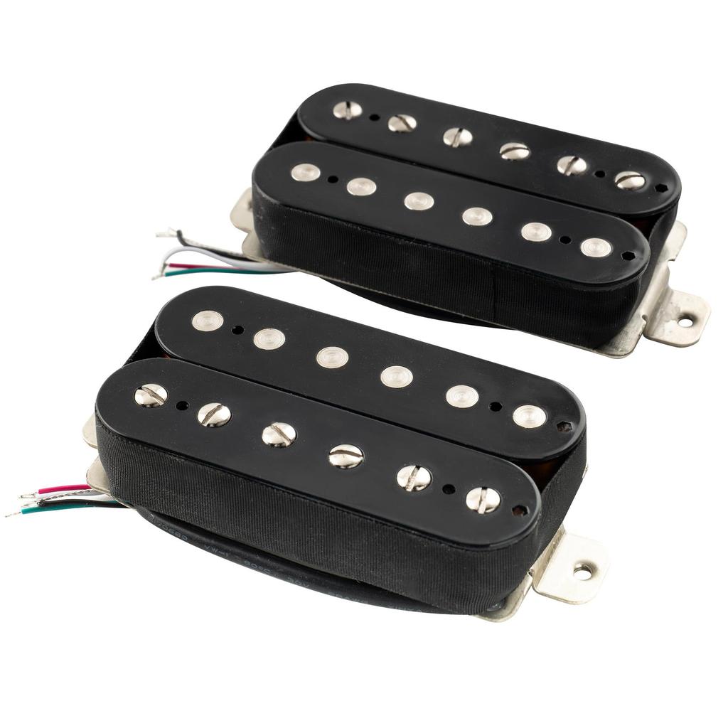 Musiclily Pro Alnico 5 Humbucker PU Set Gold for Electric Black LP-OMHA Open-Type Pickups, Neck/Bridge 7.5K/16K Guitar,