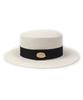 White Flat Panama Hat