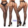 Women's Sexy Crotchless Fishnet Suspender Stockings with Eye Jacquard Design - Style 7501
